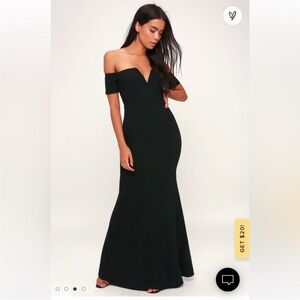 Elegant Black Off-Shoulder Evening Gown